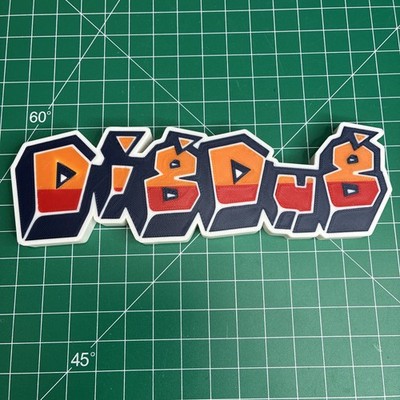 3D Printed Dig Dug Arcade Model Display Fan Art Logo