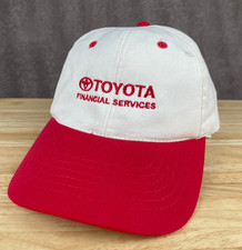 Vintage Toyota Strap Back Cap Embroidered Logo KC Head Shots Hat Mens White Red