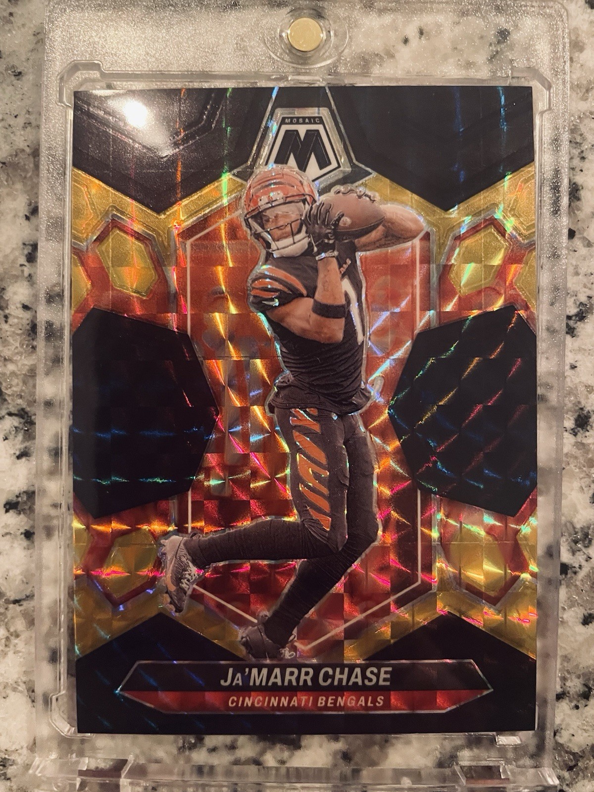 2024 Mosaic Jamarr Chase Choice Black Gold Prizm #8/8 Bengals No. 45