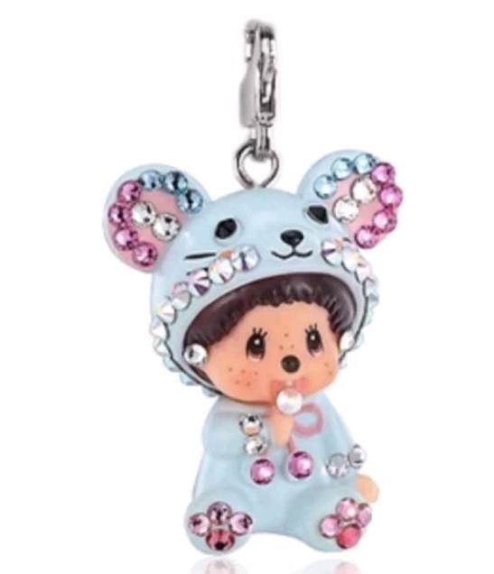 AUTHENTIC Swarovski Monchhichi Mouse Pendant with Box & Dust Bag