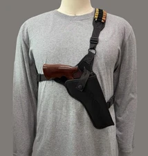 For  6.5" TAURUS 608 38/357, Right Hand CHEST Holster with Ammo Loops