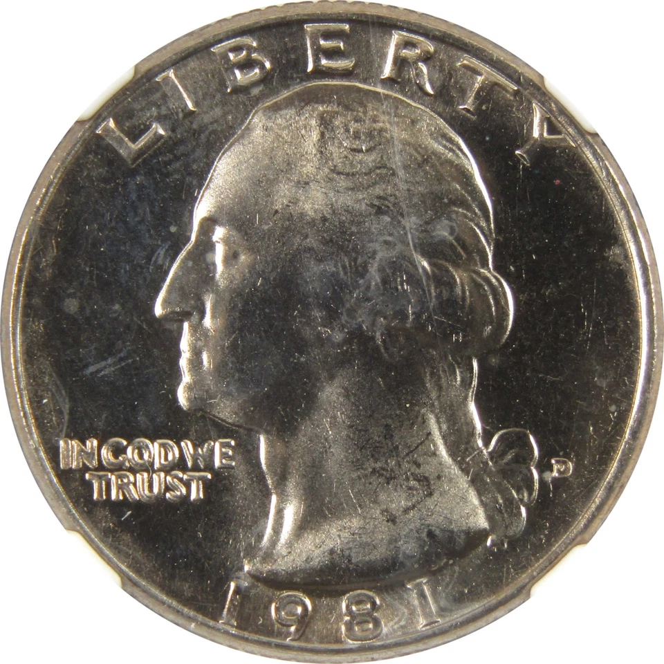 1981 D Washington Quarter MS 67 NGC Clad 25c Uncirculated SKU:I9546 - Image 3 of 4