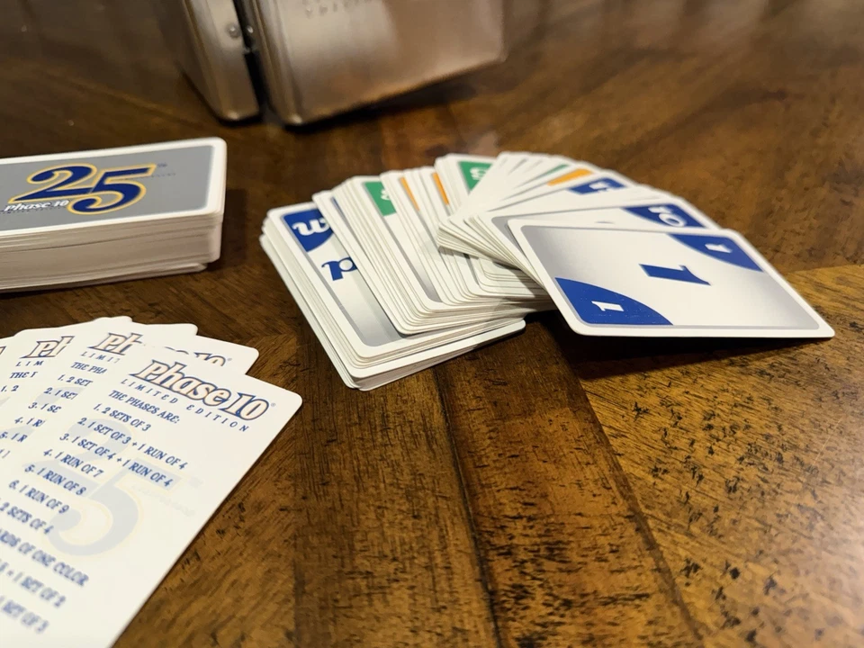 Phase 10 Limited Edition 25th Anniversary In Silver Tin 2005 Fundex Complete Set - Image 3 of 4