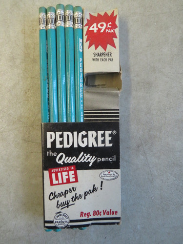 Vintage Pedigree 10 Pack #2 Pencil Set With Sharpener In Box