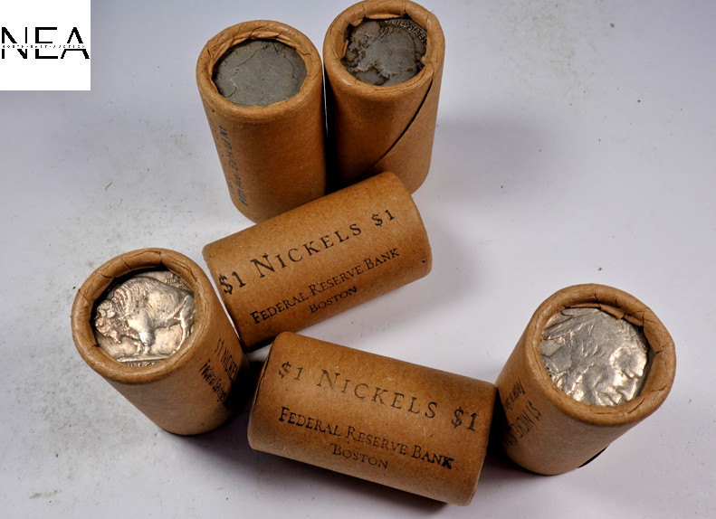 (1) SEALED BUFFALO NICKEL HALF ROLL ~ ~ FEDERAL RESERVE BANK BOSTON