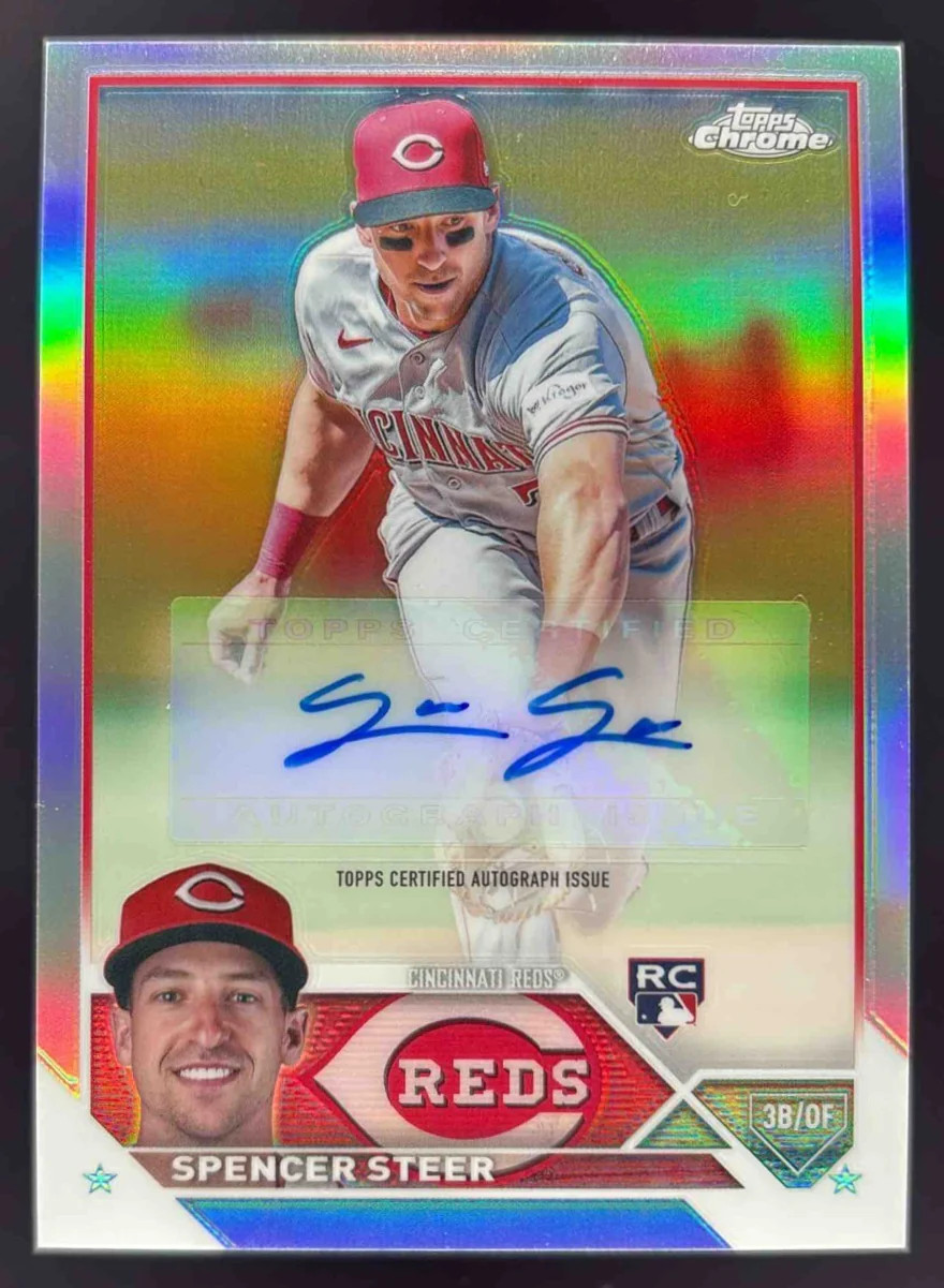2023 Topps Chrome Update Refractor #AC-SS Spencer Steer Autograph RC Auto /499