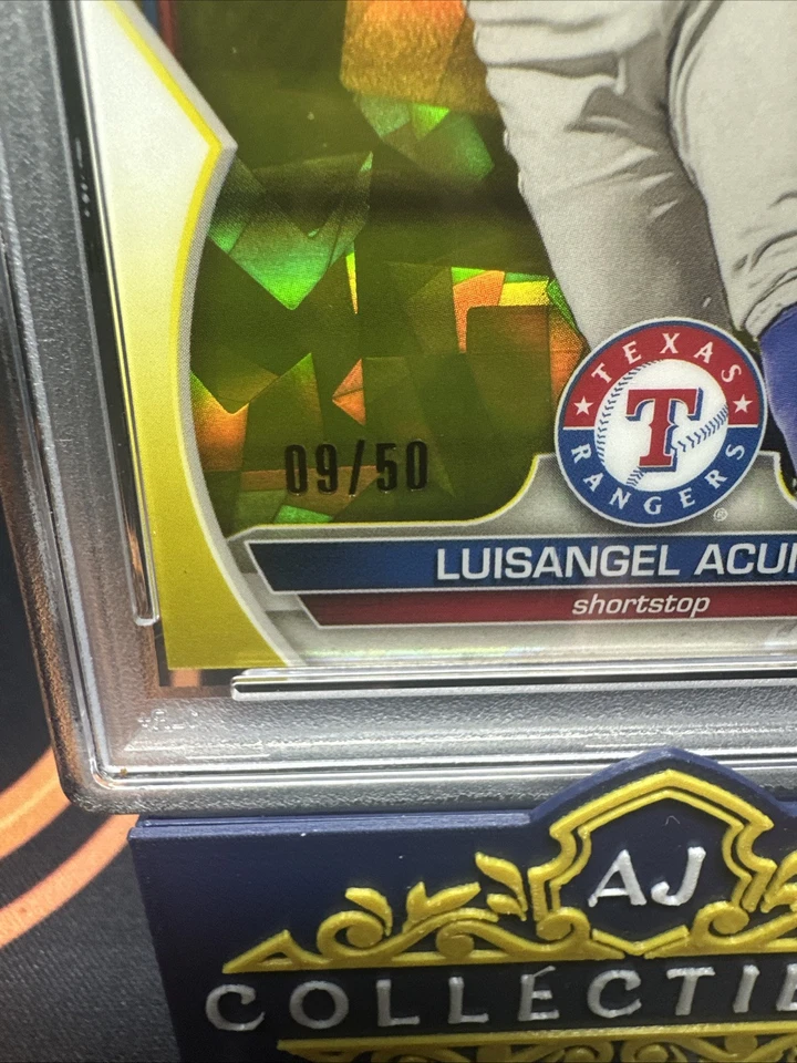 2023 Luisangel Acuna Bowman Chrome Sapphire Yellow /50 #230 PSA 10 - Image 2 of 4