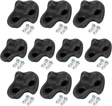 10 ROCK CLIMBING WALL HOLDS GRIPS With screws  Washers Black Plastic - New