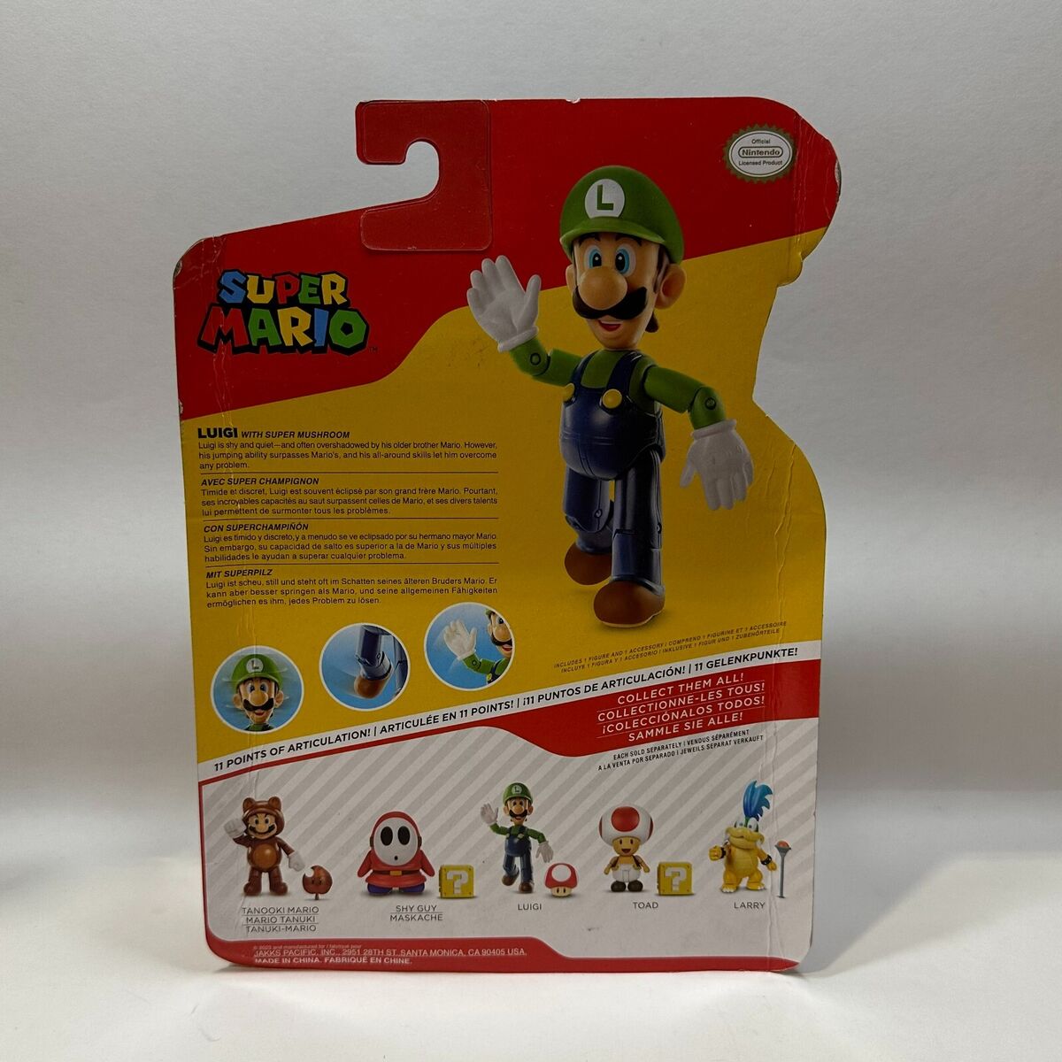 Jakks Nintendo Super Mario Luigi with Super Mushroom NEW Jakks Nintendo Super Mario Luigi with Super Mushroom NEW