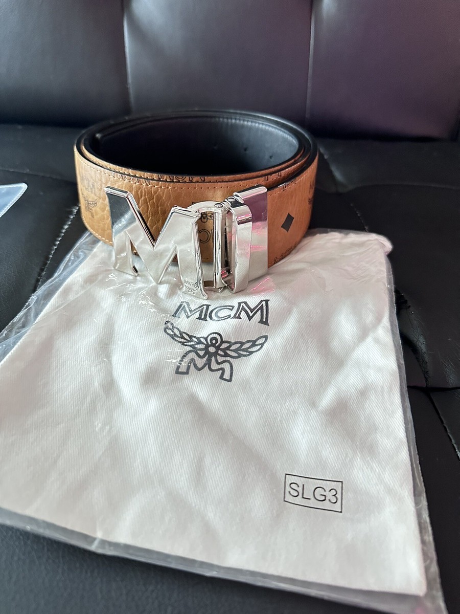 M C Mバックルのブラウンベルトウエスト約75cm〜約90cm7穴 MCM Belt Black And Brown Reversible | eBay