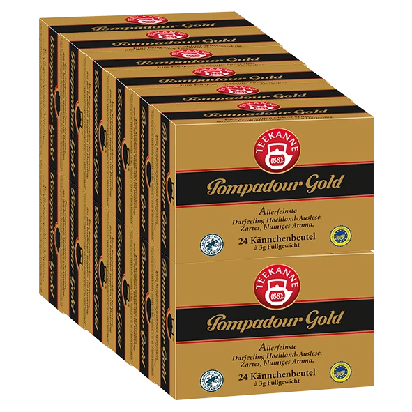Teekanne Pompadour Gold, 12er Pack