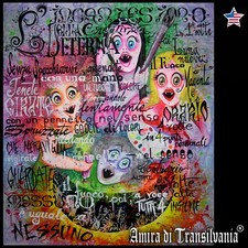 psychedelic pop painting original art acrylic canvas manga cartoon vampire spell