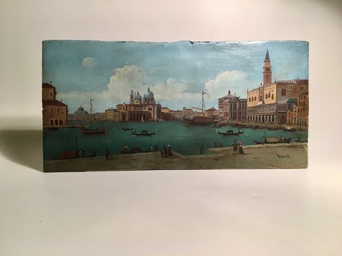 Kleines Ölgemälde auf Holz / Venedig / Vedutenmalerei / 18. - 19. Jhd. - Bild 4 von 12