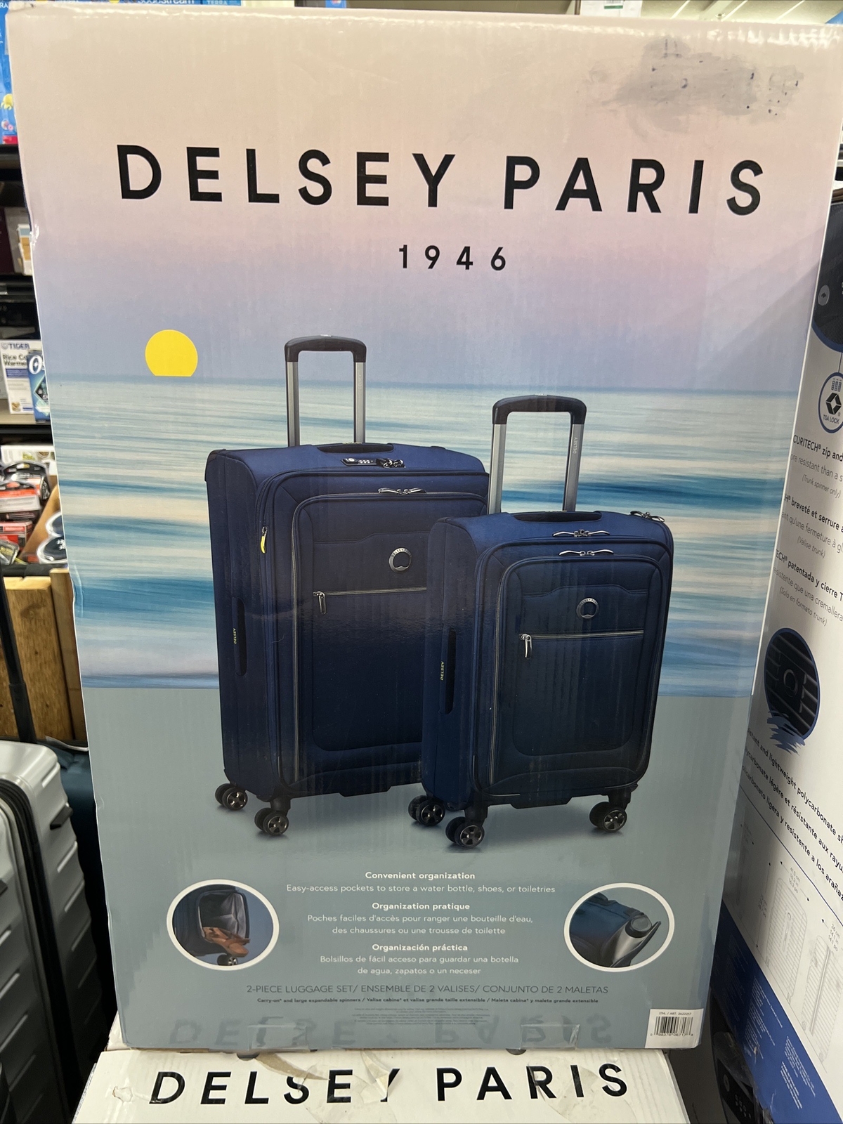 Delsey Paris 2 Piece Softside Spinner Luggage Set BLUE eBay