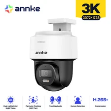 ANNKE 3K 5MP PoE IP Security Camera PT Full Color Night Vision Two Way Audio