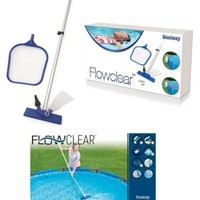 Bestway 58013 Pool Schwimmbecken Reinigungs Set Kescher Poolsauger Bodensauger
