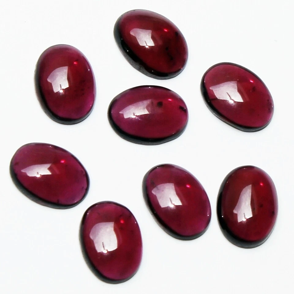 Großhandel Menge Von 7x5mm Oval Cabochonschliff Natürlich Granat Lose Kalibriert - Bild 3 von 4