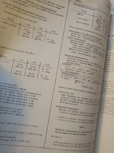 Distortion Analyzer 331A/332A Hewlett Packard Operating Manual B10 - Picture 8 of 9