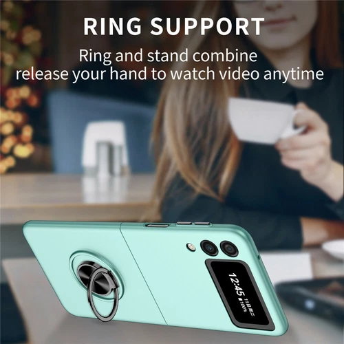 For-Samsung Galaxy Z Flip 4 3 5G Slim Matte Hard Case with Ring+Screen Protector - Picture 35 of 94