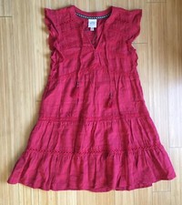 Target Womens Summer Dress Red Lace Trim Beach Dance Lined 100% Cotton S
