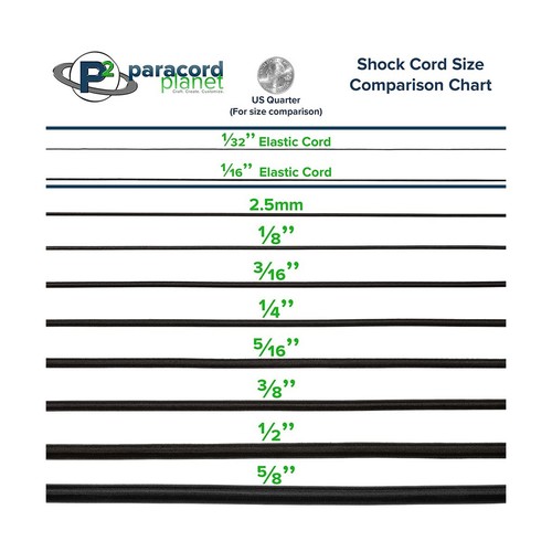 Paracord Planet Bungee Nylon Shock Cord 2.5mm 1/32", 1/16", 3/16", 5/16", 1/8... - Picture 2 of 2