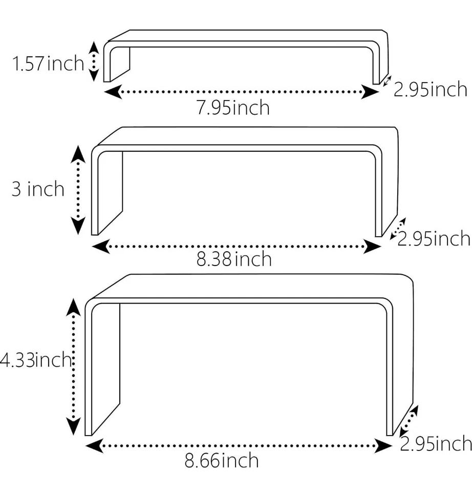 Vitrina de 6 elevadores de exhibición de acrílico negro para elevadores de zapatos soporte al por menor cupcakes Foto 2 de 4