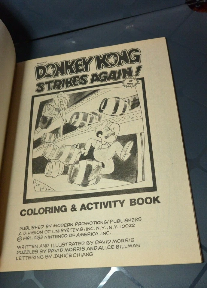 Винтажная книга-раскраска Donkey Kong Strikes Again новая из старых запасов бесплатная доставка - Изображение 4 из 4