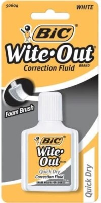 BIC CORPORATION Wite-Out Quick Dry Correction Fluid, 20 ml Bottle, White 1/Dozen