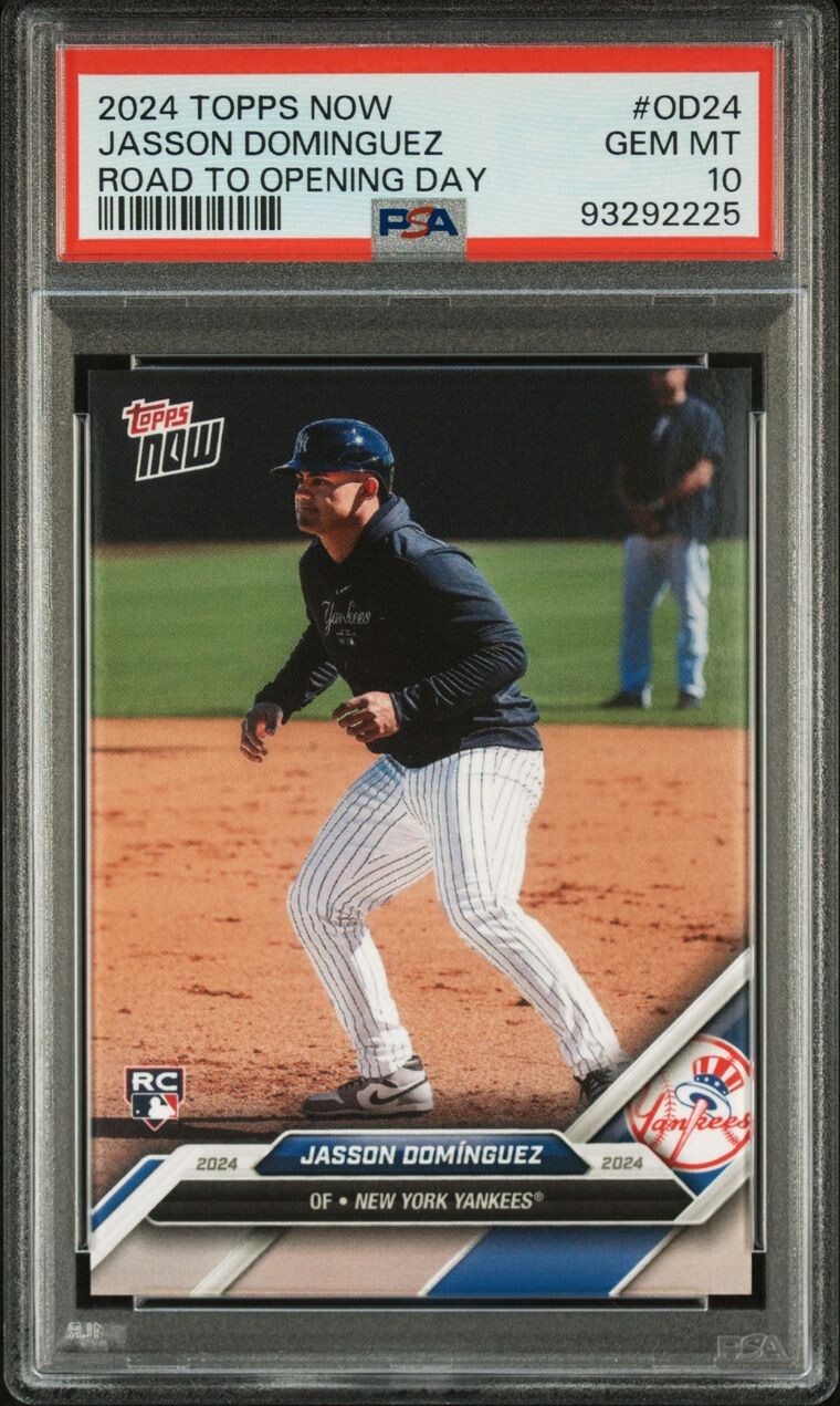 Jasson Dominguez 2024 Topps Now Road To Opening Day Rookie PSA 10 Gem Mint A