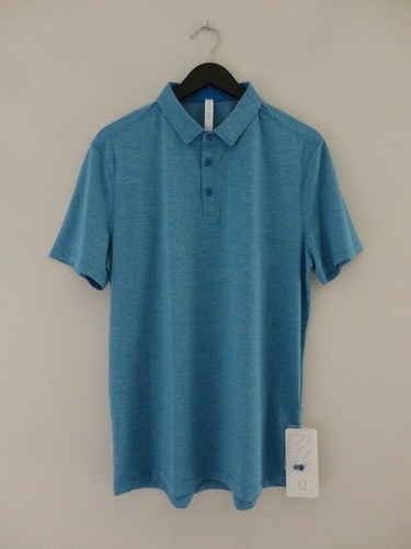 NWT LULULEMON HWRP Teal Blue Evolution Polo SS Top Shirt Men's Small - 第 1/6 張圖片