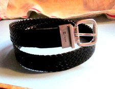 Chaps,Men's,Black/Brown,Reversib,Leather,Weave,Dress,Belt,S-26/28 Very Good Cond