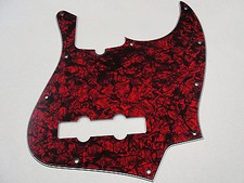 D'ANDREA PRO JAZZ BASS PICKGUARD 10 HOLE RED PEARLOID MADE IN THE USA