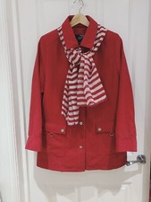 Isle Outwear Ewm Red Coat Jacket With Scarf Size 14 Pockets