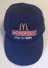 McDonalds Hat Monopoly Play To Win Cap One Size Fits Adj Back Strap Blue 2012