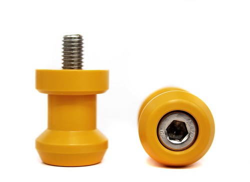 Yellow 8mm Rear Swingarm Motorcycle Spool Sliders Swing Arm Stand M8 Pair USA - 第 1/8 張圖片