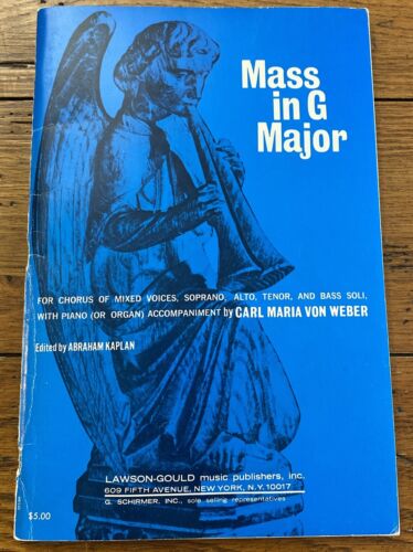 Mass in G Major Carl Maria Von Weber Piano Organ Voice SATB Score - Afbeelding 1 van 11