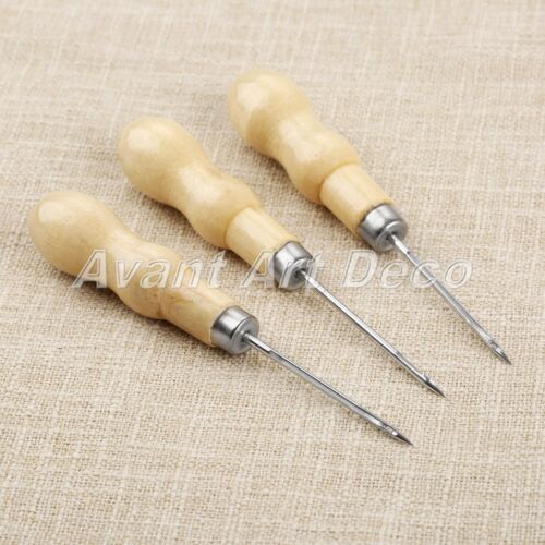 Metal Awl Wooden Handle Needle Hook Drill Awl DIY Canvas Shoes Punching Tool 3X - Afbeelding 1 van 10