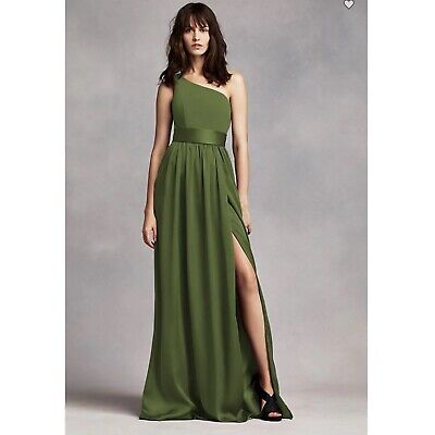 Vera Wang NWT Gown Dress Olive Green One Shoulder size 4 | eBay Vera Wang NWT Gown Dress Olive Green One Shoulder size 4 | eBay