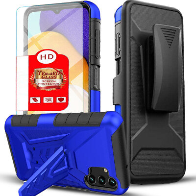 For Samsung Galaxy A15 5G A14 A03S A23 A13 A32 A12 A02S Case Phone Cover + Glass
