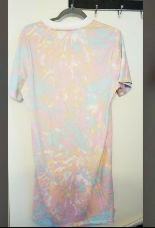 Adidas Adicolor Trefoil Tie Dye T-Shirt Dress Womens Small