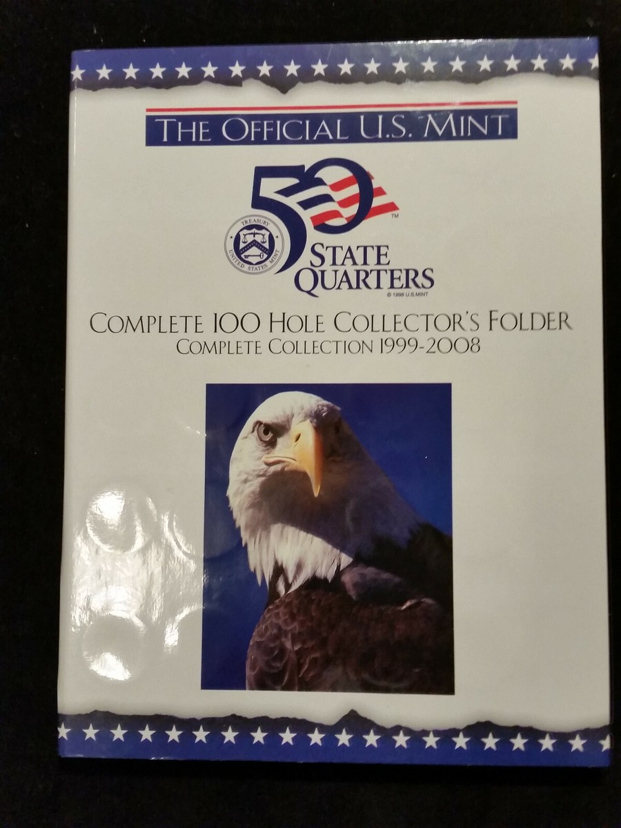 Official US Mint 50 State Quarters Complerte 100 hole collector