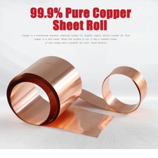 99.9 Pure Copper Sheet Roll Metal Foil Plate Strip 0.01-1mm Thick 10-120mm Wide