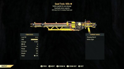 Fallout 76 (PC) 3🌟🌟🌟 Quad Explosive Tesla Rifle [25% Less Vats] | eBay