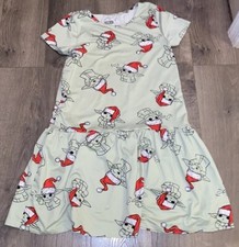 Star Wars Mandalorian Christmas Nightgown Dress Girls 10/12 Green Baby Yoda EUC