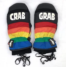 Crab Grab Punch Mitt Rainbow Black Colorful Gloves Size L Large