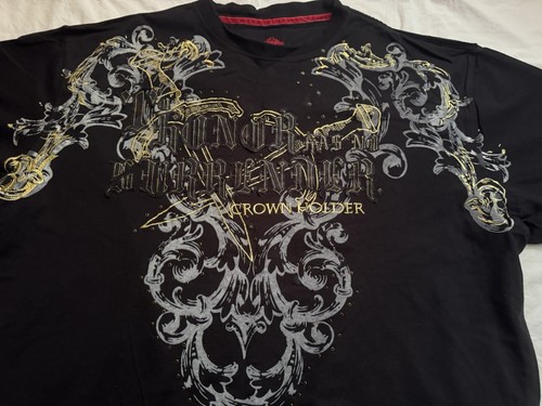 Crown Holder Shirt Mens 5XL Graphic Print Crown Heavy Tee Cotton Black Rare - Picture 2 of 10