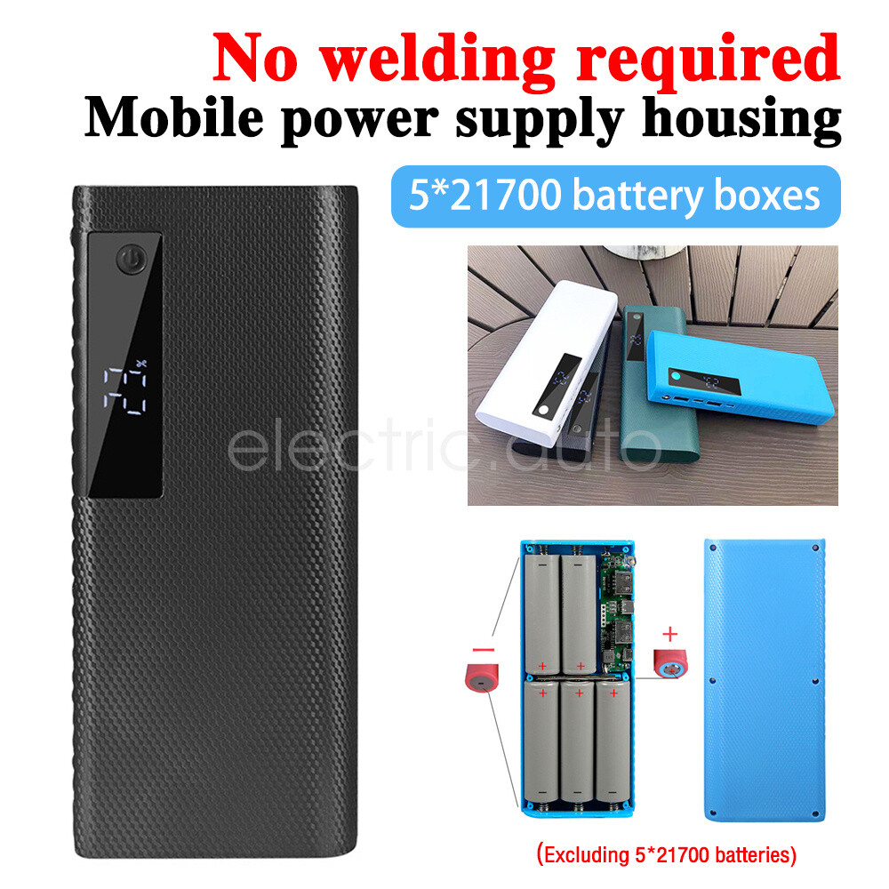 Dual USB 5*21700 Battery Charger Box DIY Shell Kit with LED Display