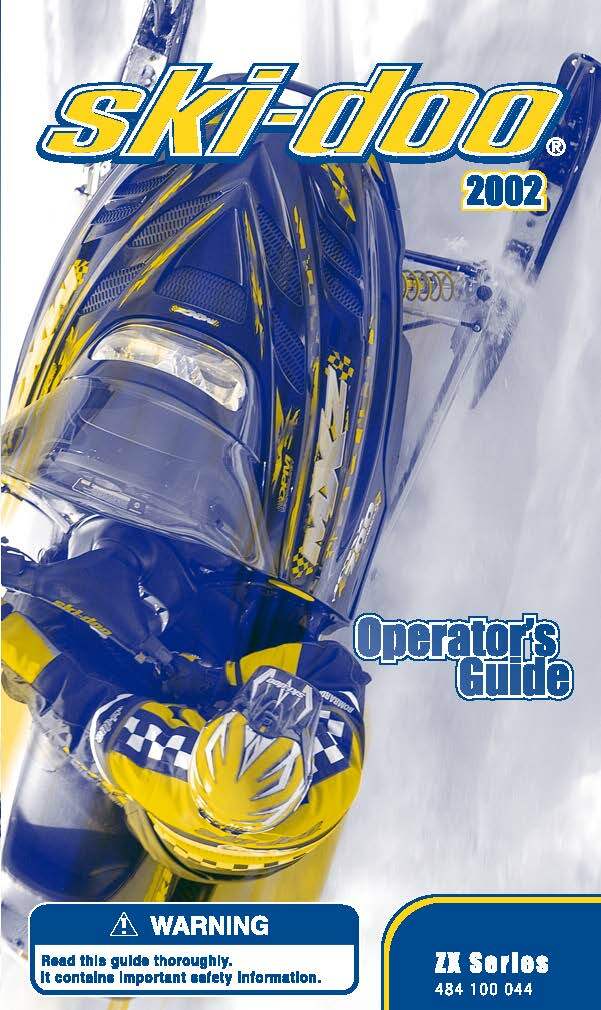 Ski-Doo Owners Manual Book Guide 2002 GRAND TOURING 600 | eBay