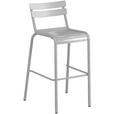 10 PACK Silver Powder Coated Aluminum Restaurant Barstool Chair For Outdoor