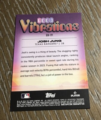 Josh Jung 2024 Topps BL Baseball Insert “Good Vibrations” #GV-19